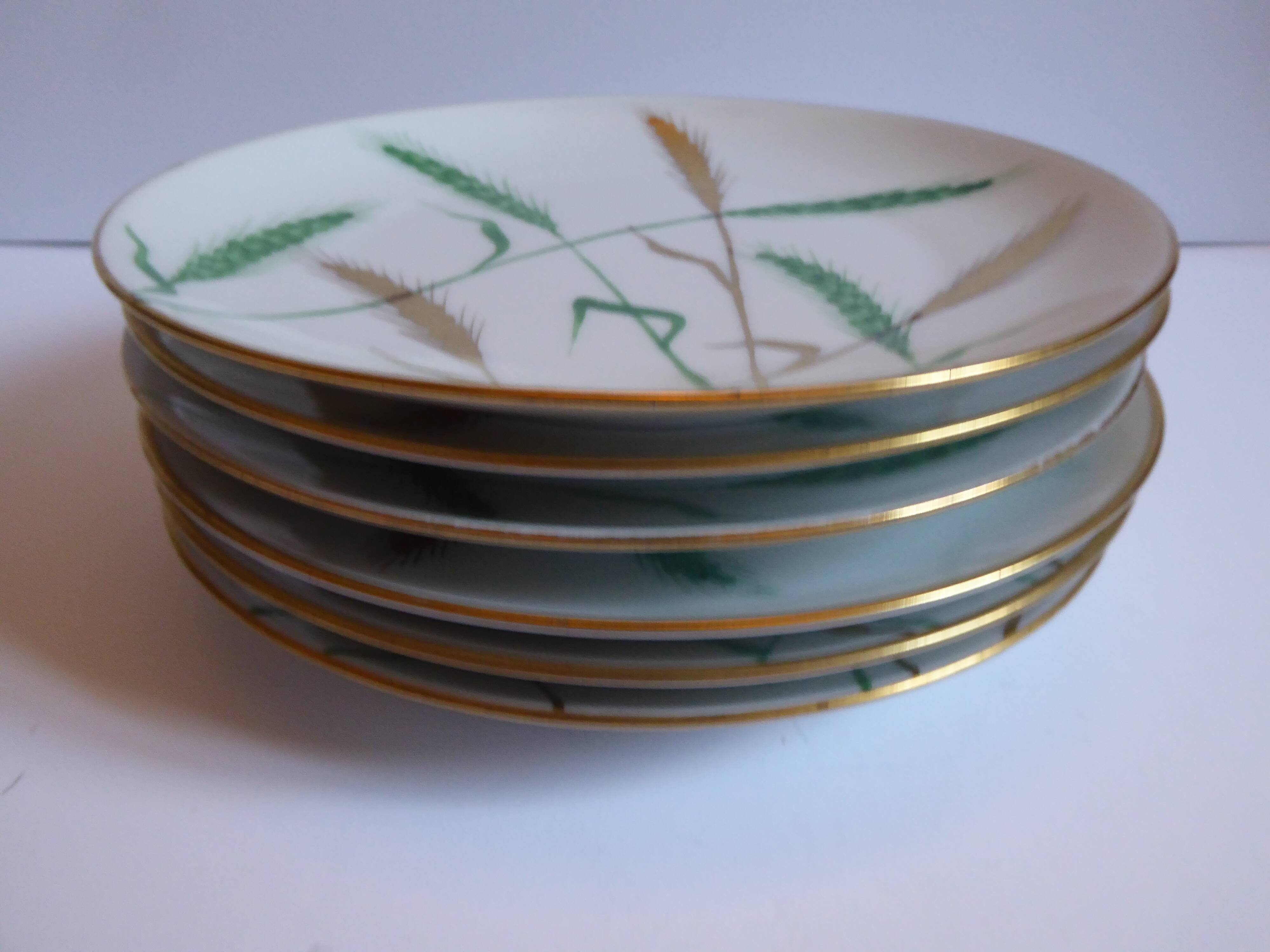 Delvaux Paris porcelain dessert plates