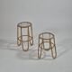 Pair of vintage mid century bamboo ice glass flower stands