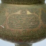 Oriental brass lamppost severe late 19th beautiful patina