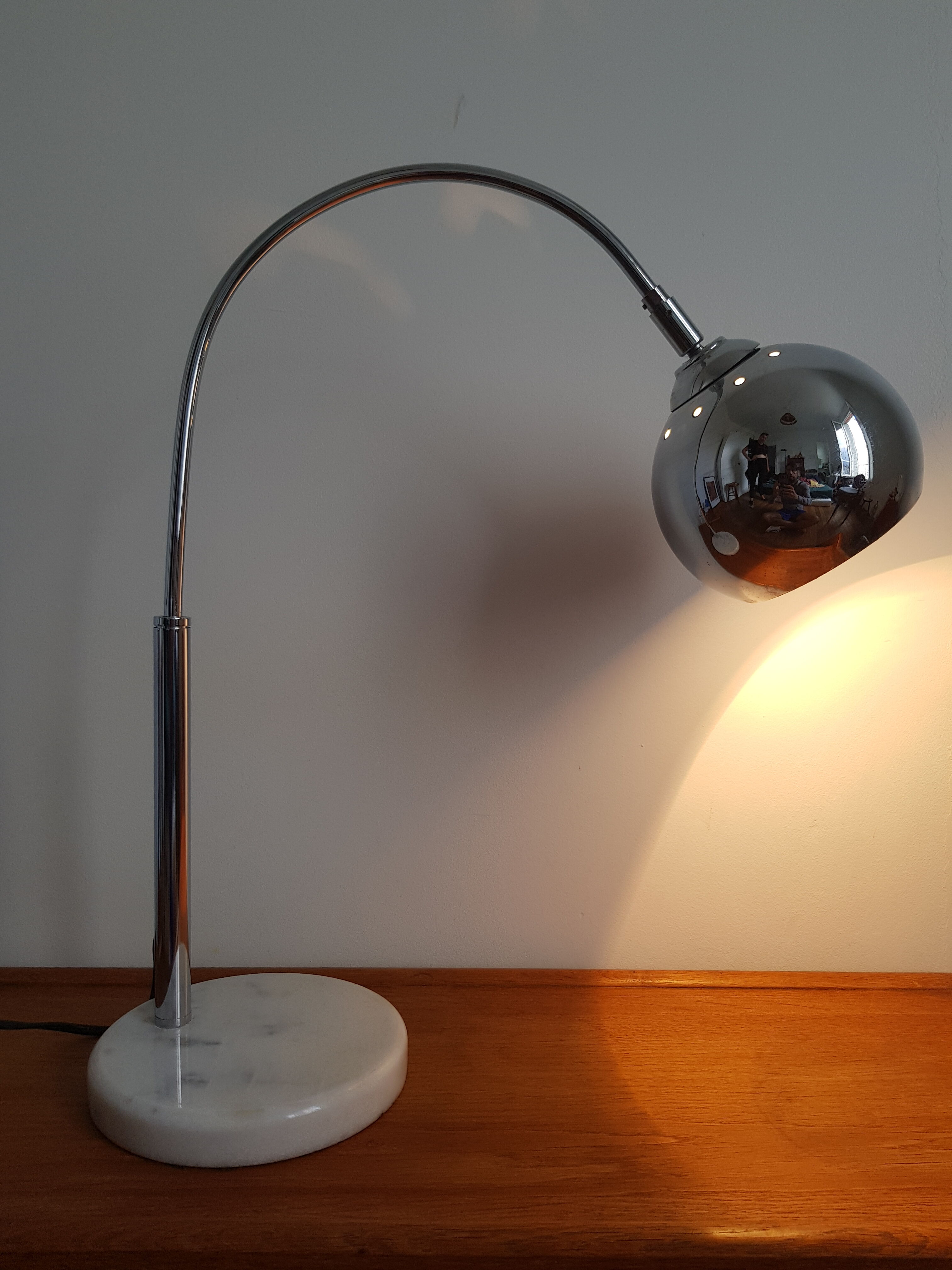Vintage lamp chrome and marble