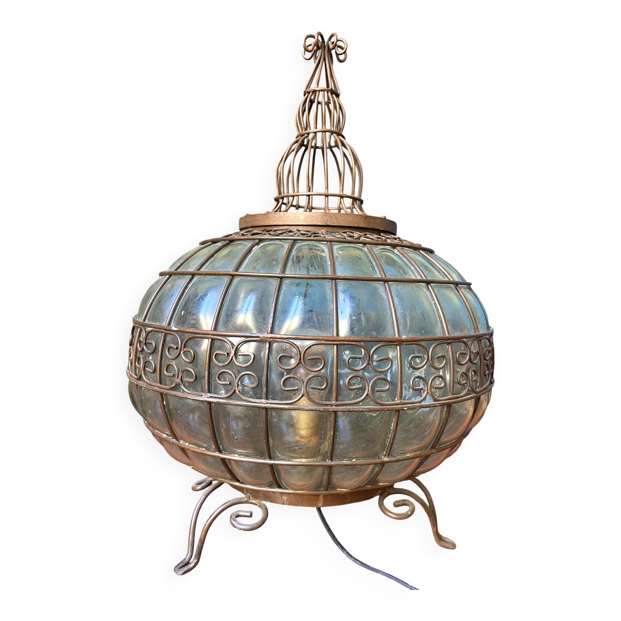 Lampe indienne fer forgé