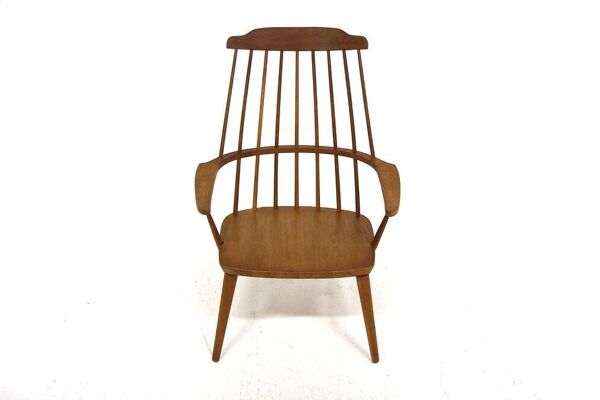Fauteuil scandinave ''Pinnstol'' en chêne, Suède, 1960