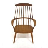 Scandinavian "Pinnstol" armchair in oak, Sweden, 1960