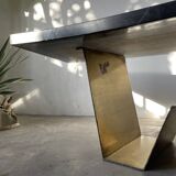Addor 60s sculptural marble and brass coffee table