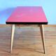Table de cuisine dessus en formica rouge, 1950