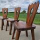 Lot de 3 chaises brutaliste Aranjou style olavi Hanninen