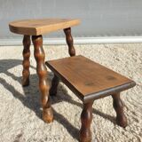 Set 2 decorative milking stools Nature
