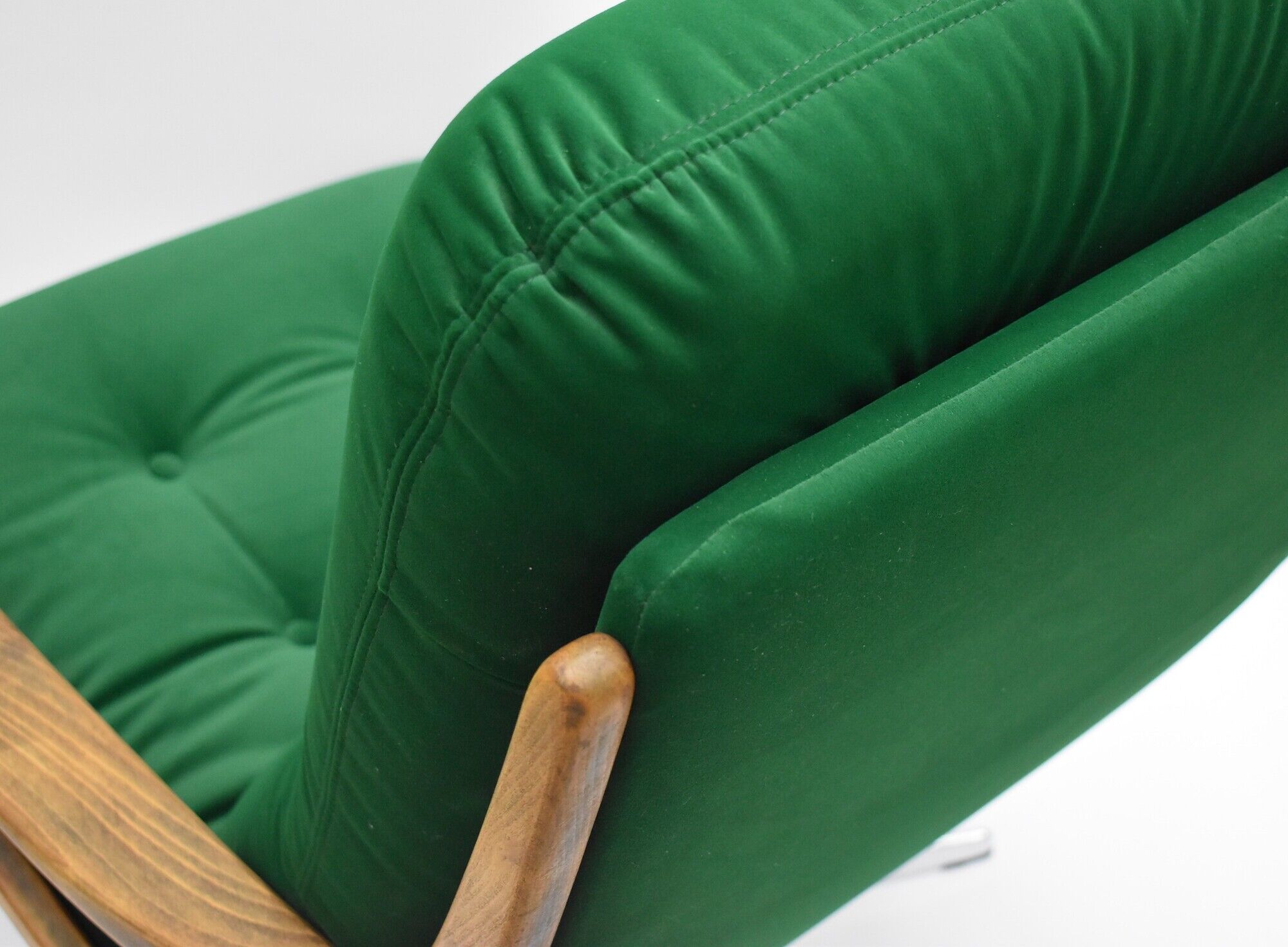 Original rotate armchair, Scandinavian icon, 1960s, quality green velvet