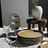 Set of 6 stoneware plates Village France D24