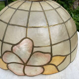 Vintage mother-of-pearl and brass pendant light 1970