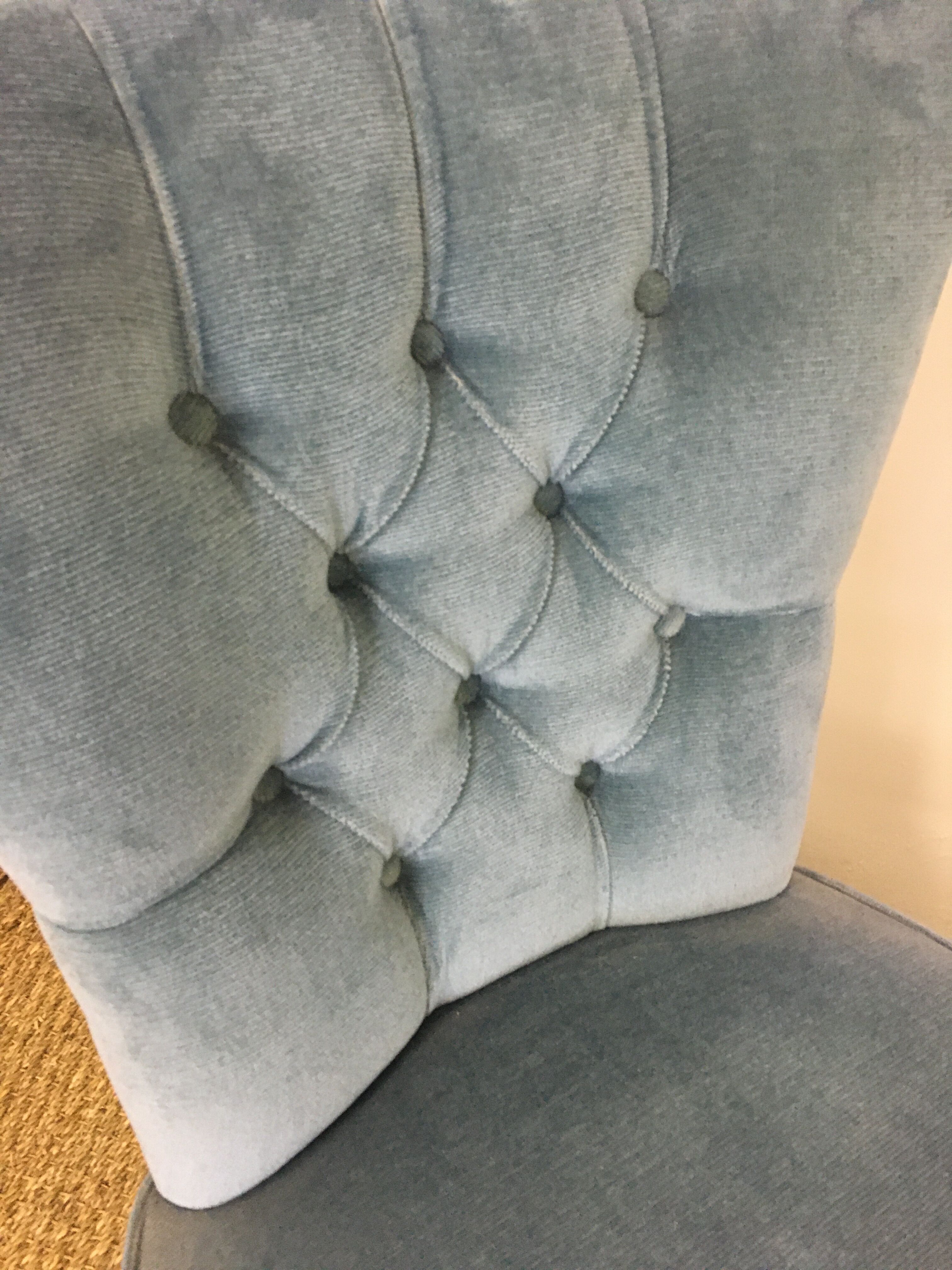 Vintage blue velvet toad chair