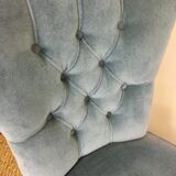 Vintage blue velvet toad chair