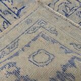 Vintage Blue & Sand Beige Large Persian Rug, 246x344Cm