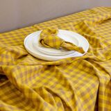 Bistro tablecloth, ocher tiles