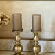 Pair of solid brass candlesticks from the 19th century.