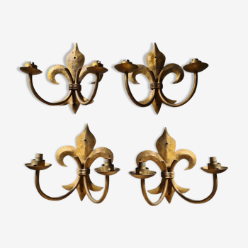 Lys flower brass sconces