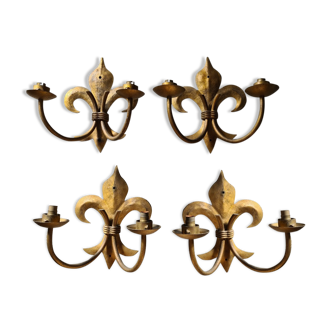 Lys flower brass sconces