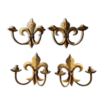 Lys flower brass sconces