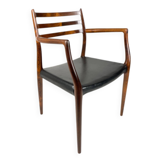 Danish Modern roosewood and leather Mod. 62 Niels Møller chair, 1962