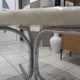 Arabescato marble oval dining table 1970