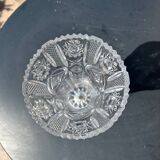 Large engraved and cut crystal vase
