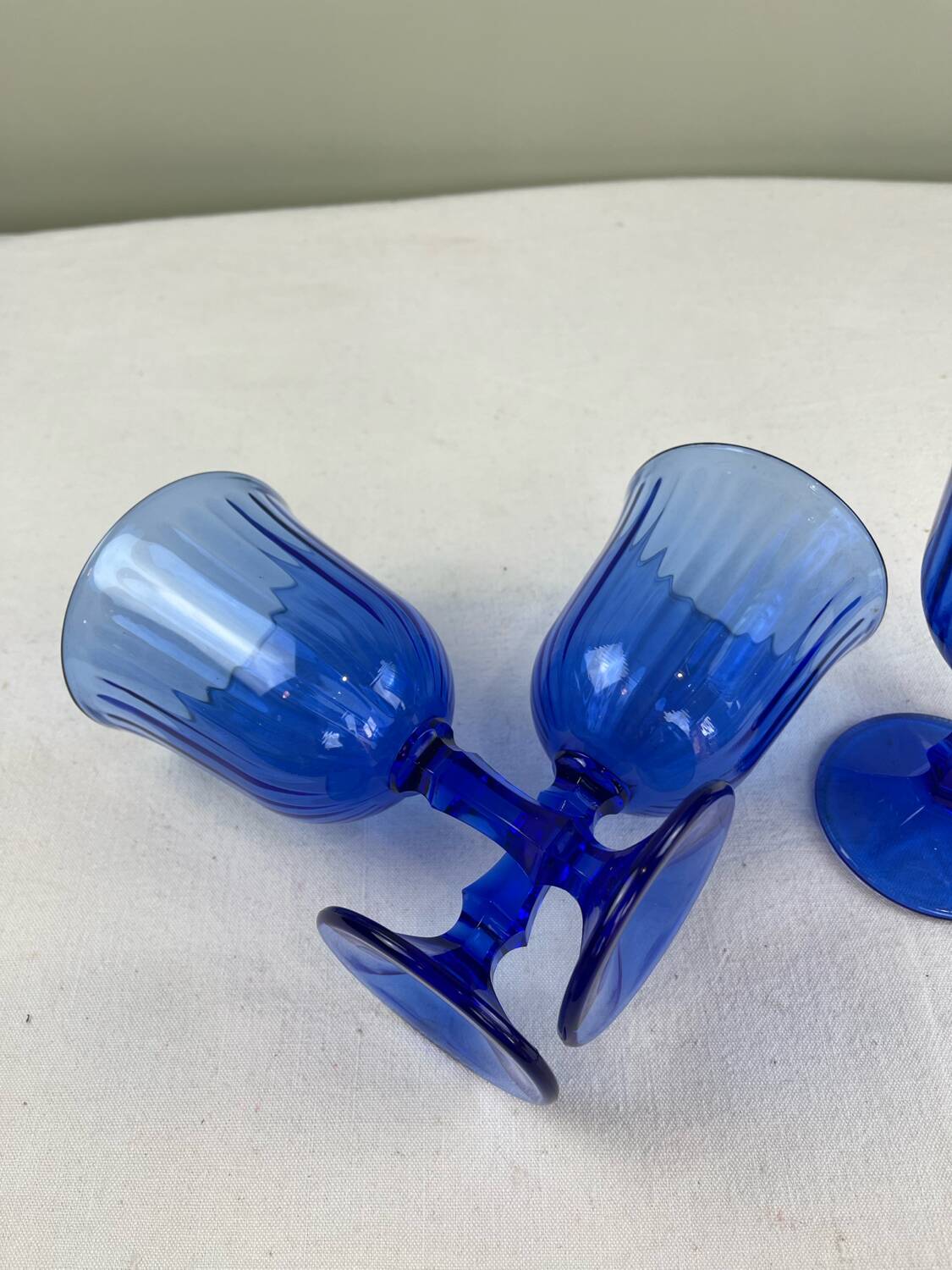 Blue stemmed glasses