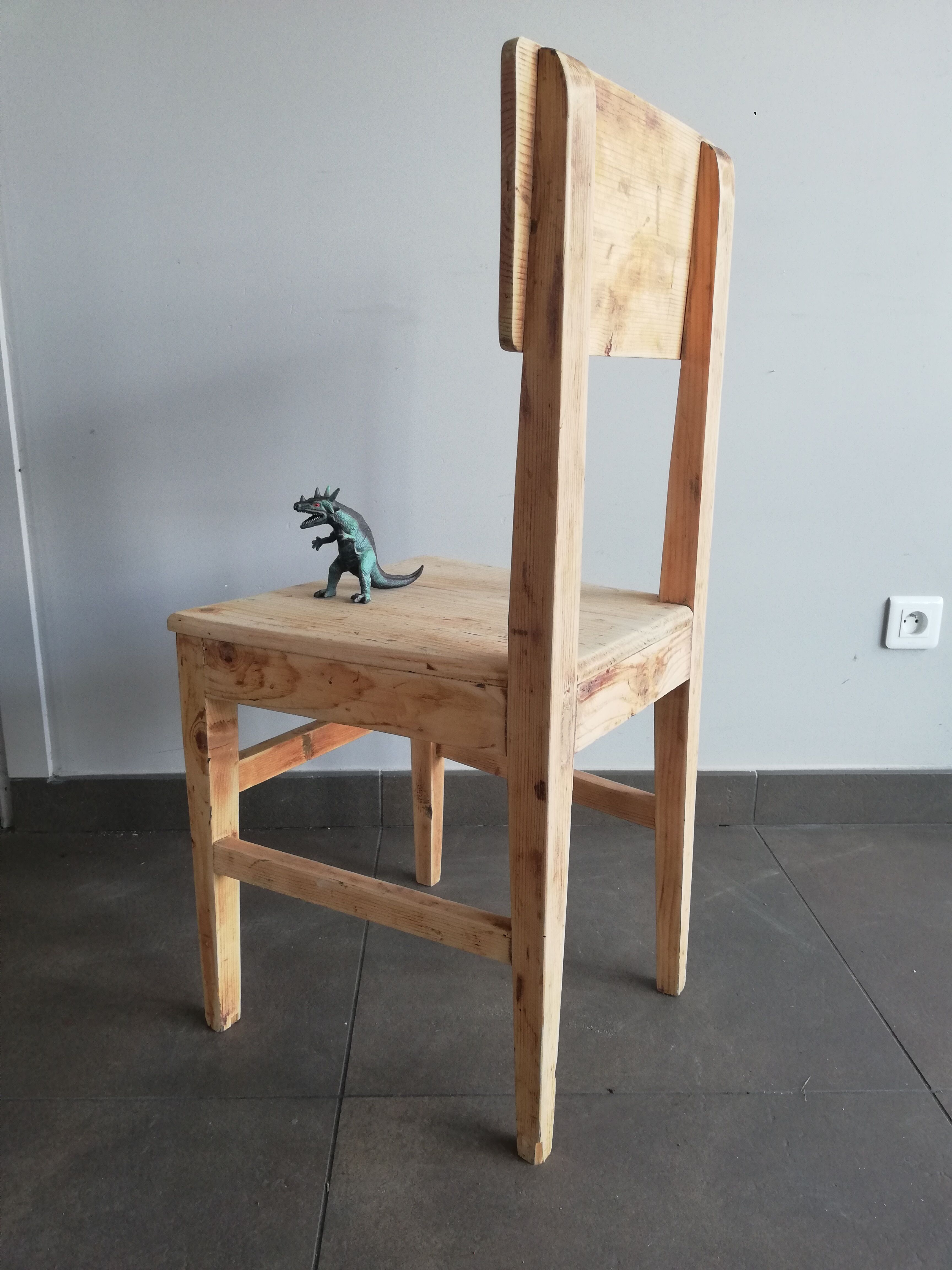 vintage wooden chair, 50s