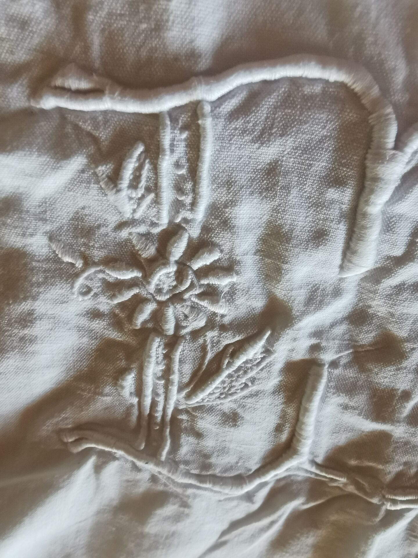 Old monogrammed fabric