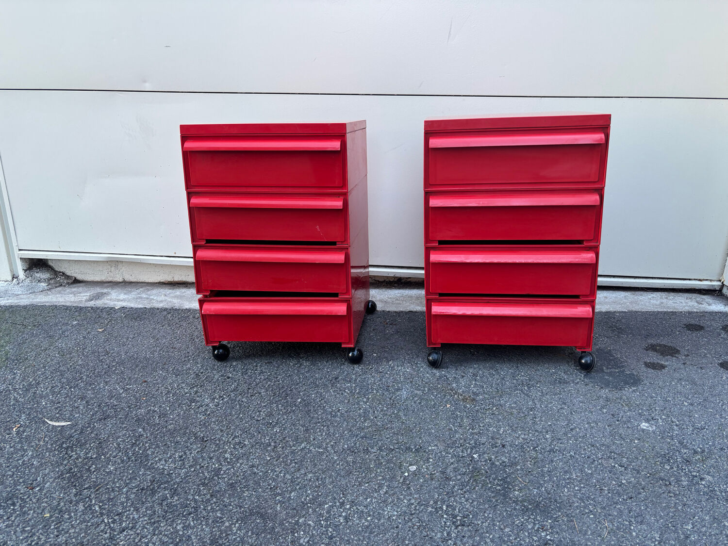 Paire de caissons Kartell 4 tiroirs Design Simon Fussell Années 1970/8