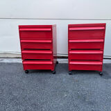 Paire de caissons Kartell 4 tiroirs Design Simon Fussell Années 1970/8