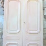 Ensemble grandes portes double  de placard ancienne moulurée