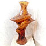 Grand vase en résine ambré vintage