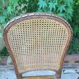 Set of 5 wooden chairs cane