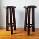 Pair of vintage brutalist bar stools