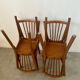 Lot de 4 anciennes chaises de bistrot baumann vintage en bois