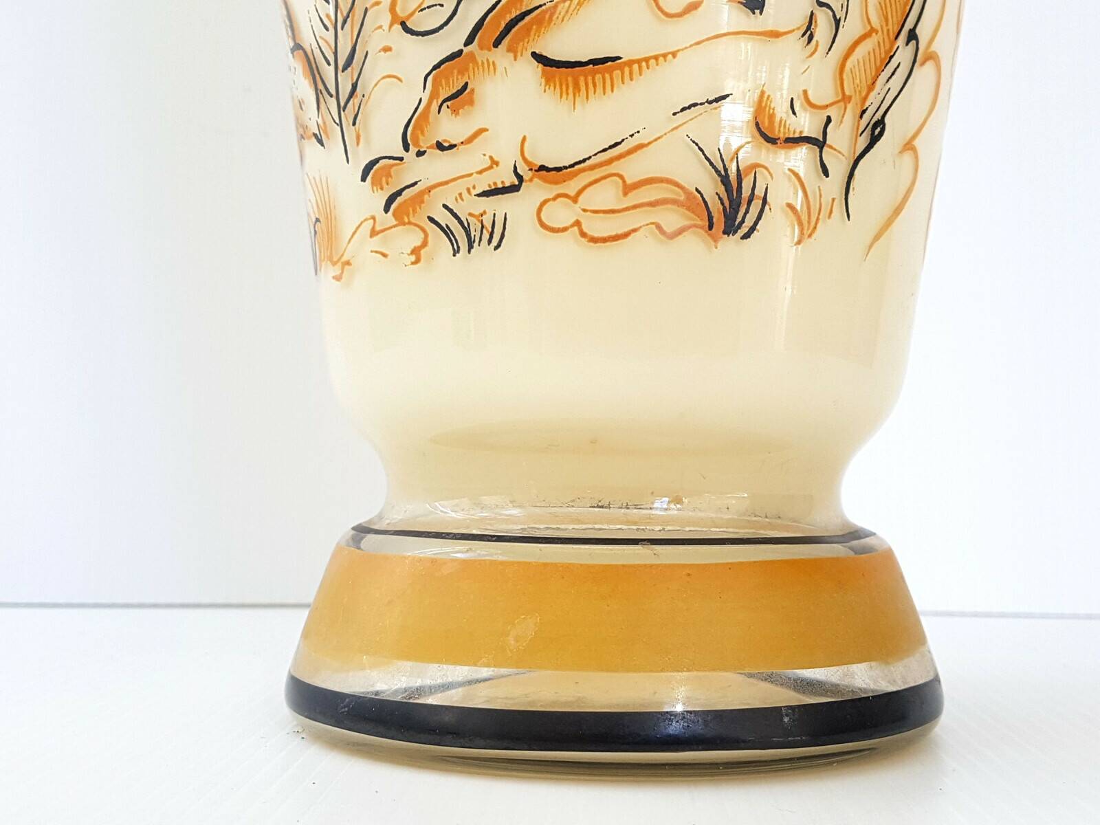 VINTAGE 1950 GLASS VASE SIGNED DOMEC FRANCE 50S 50'S ROCKABILLY 1950S