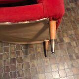 Vintage armchair from the 60s/70s in red velvet