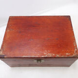 Chinese red lacquered leather trunk from the early 20th century.