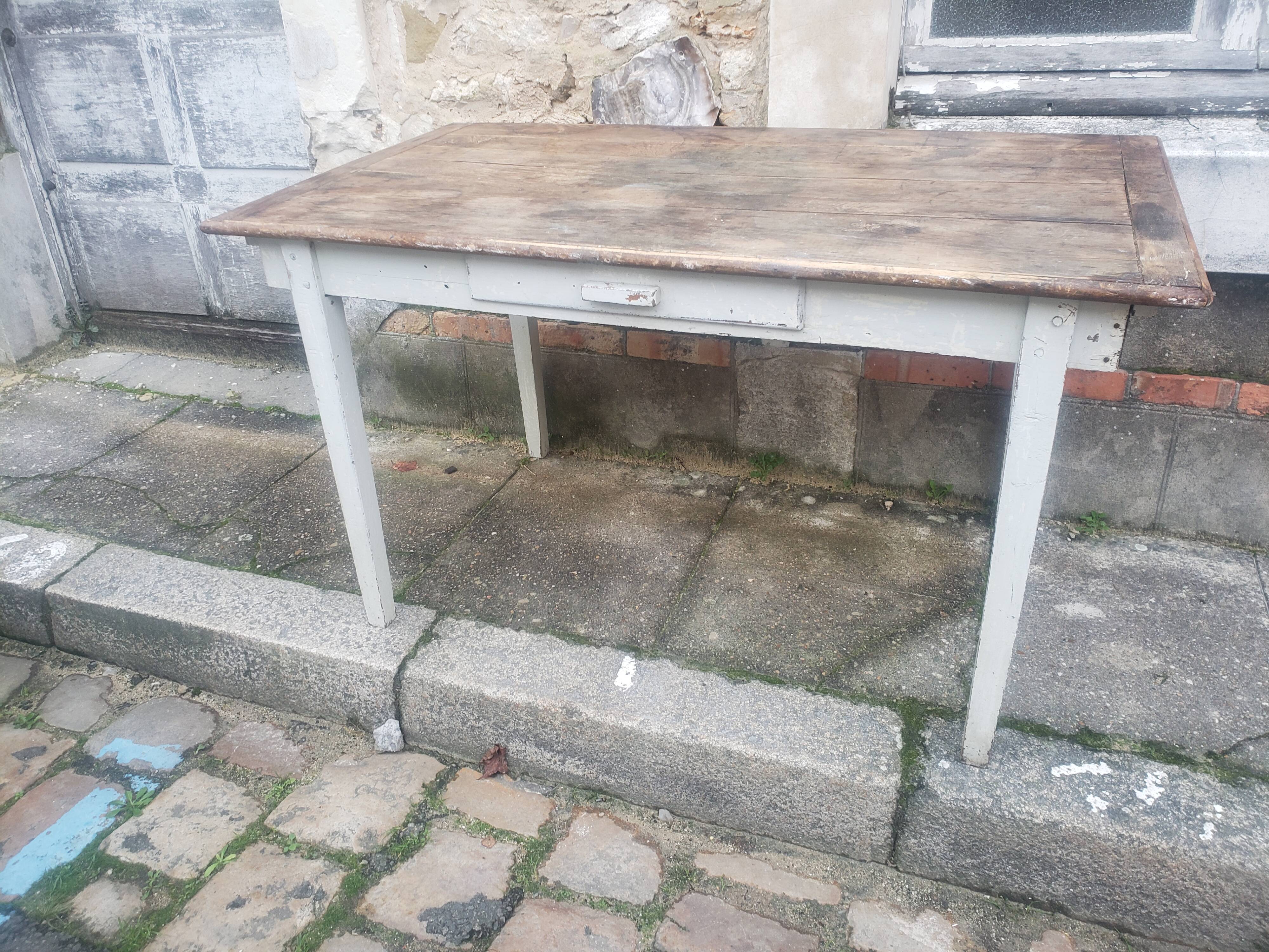 Natural patina farm table