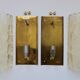 Pair of glass and brass wall lights by Carl Fagerlund for Orrefors, 1960.