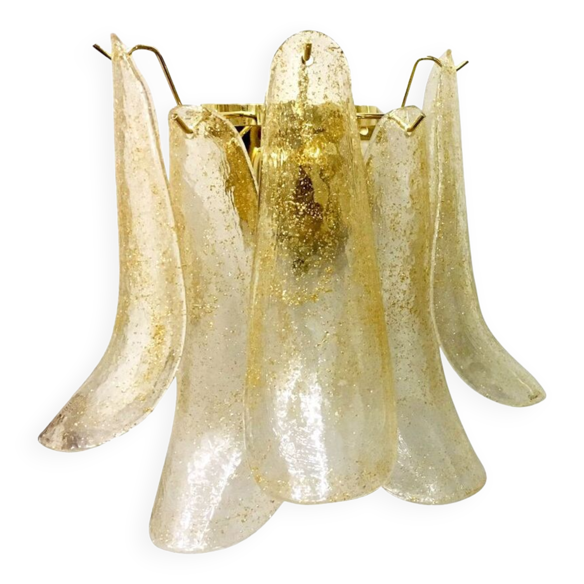 Clear-gold “selle” murano glass wall sconces