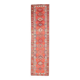 Vintage Turkish Oushak handmade wool cotton orange runner rug 83x336