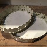 Pair of white patinated metal trays