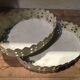 Pair of white patinated metal trays