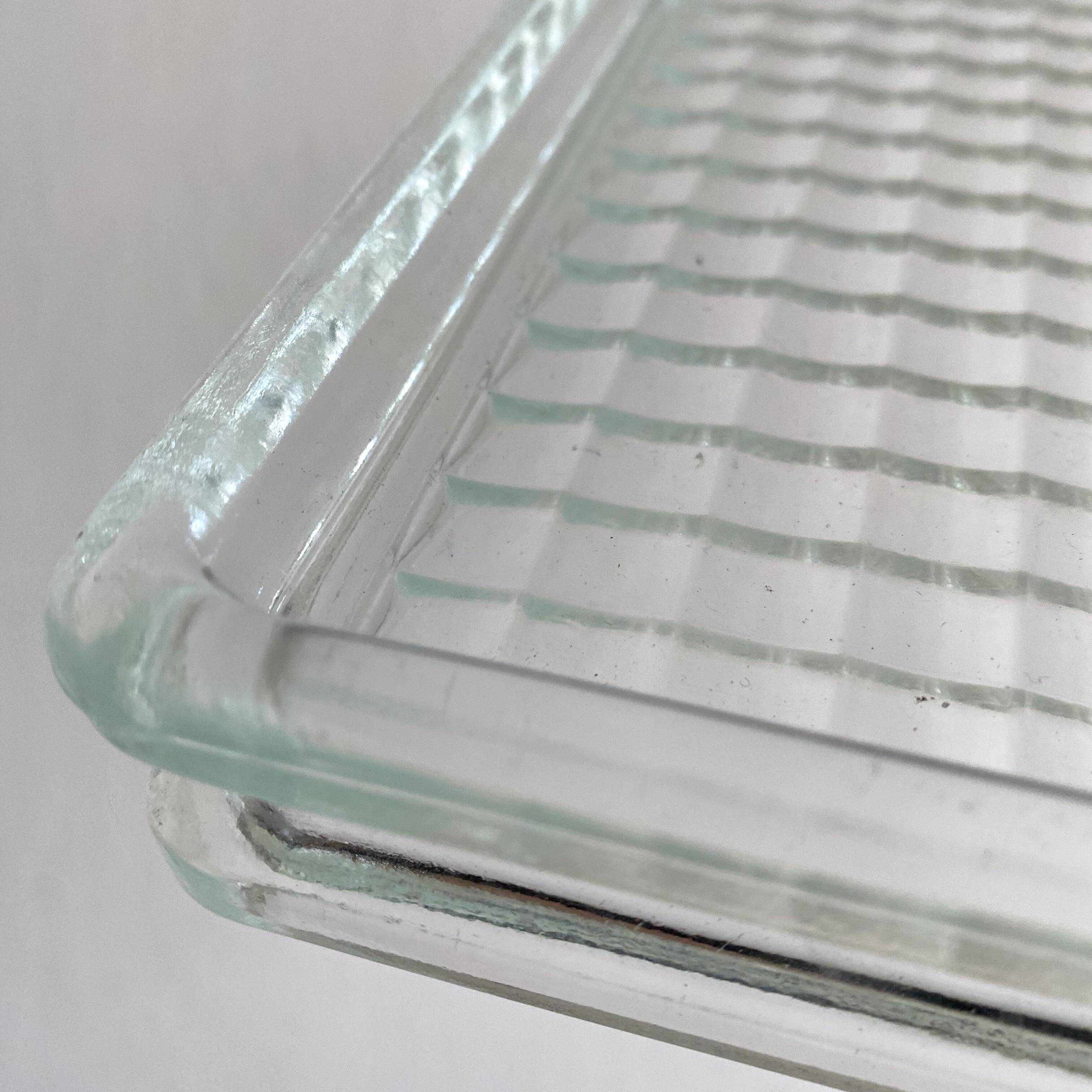 Vintage square glass pocket empty