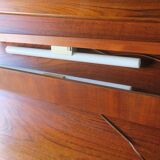 Pair of Danish teak shelves with wall lights, 1960s