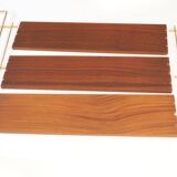 Wooden and brass shelves