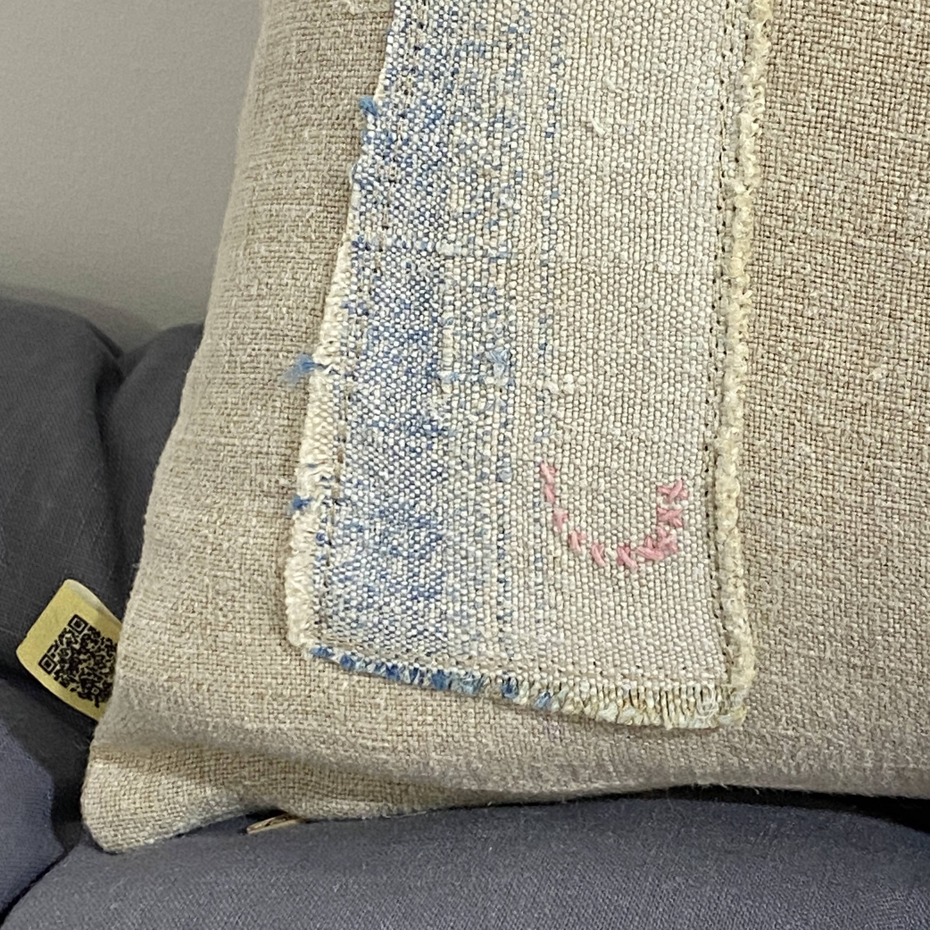 Handmade cushion in vintage fabric, Kilim style - Double-sided