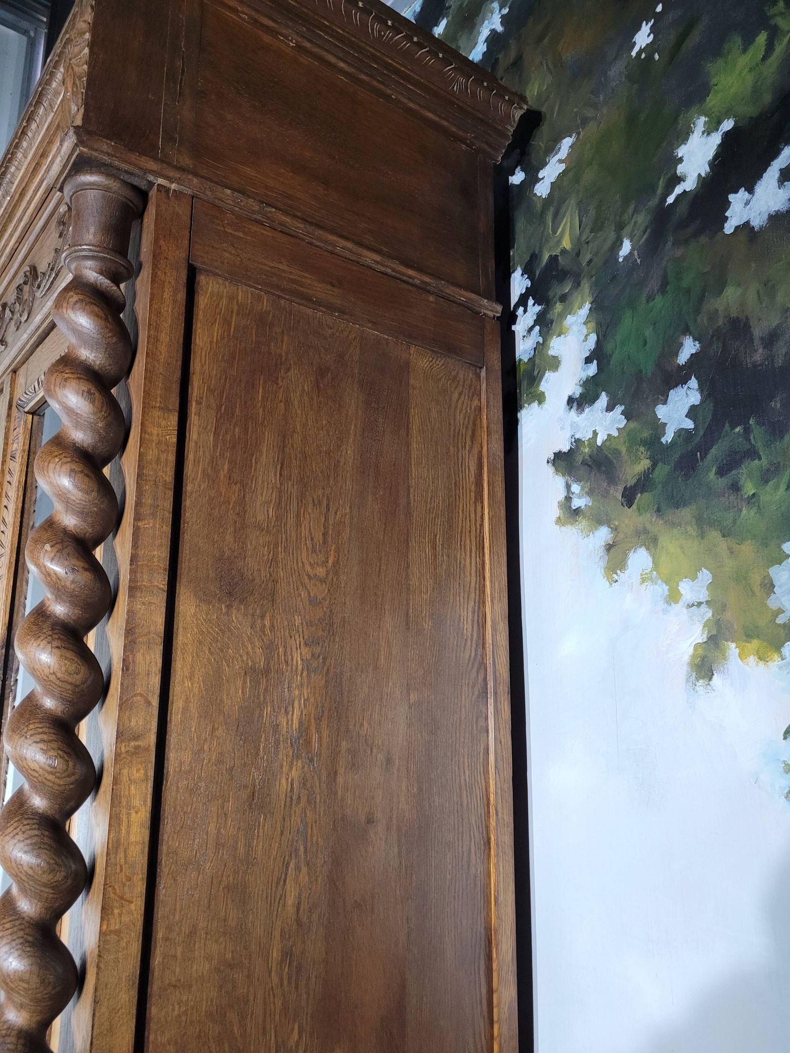 Large solid oak library