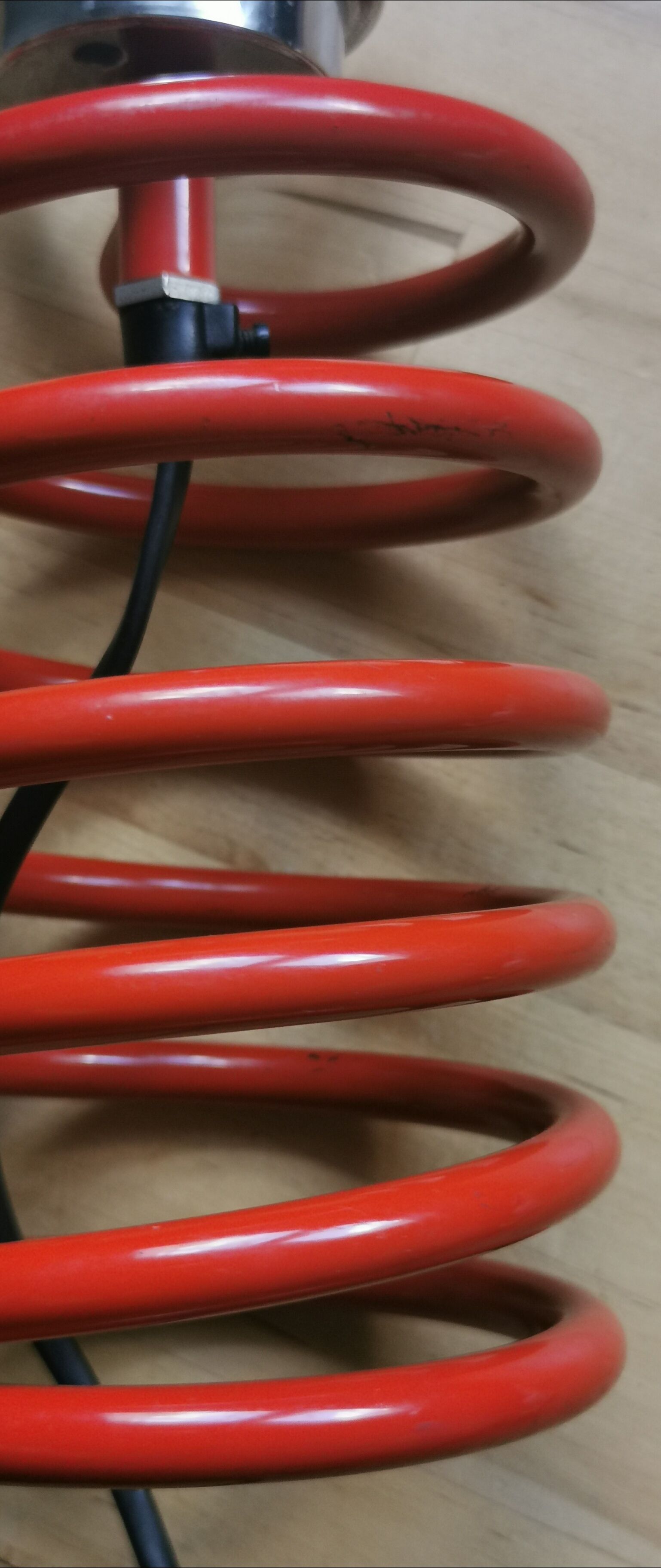 Red spring lamp foot